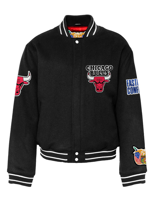 CHICAGO BULLS WOOL VARSITY JACKET Black