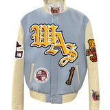Washington Commanders Wool & Leather Old English Varsity Jacket Baby Blue