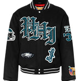 Philadelphia Eagles Wool Old English Varsity Jacket Black