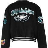 Philadelphia Eagles Wool Old English Varsity Jacket Black