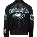 Philadelphia Eagles Full Leather Old English Jacket Black