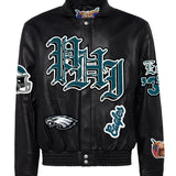 Philadelphia Eagles Full Leather Old English Jacket Black