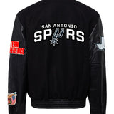 San Antonio Spurs Wool & Leather Jacket Black / Black