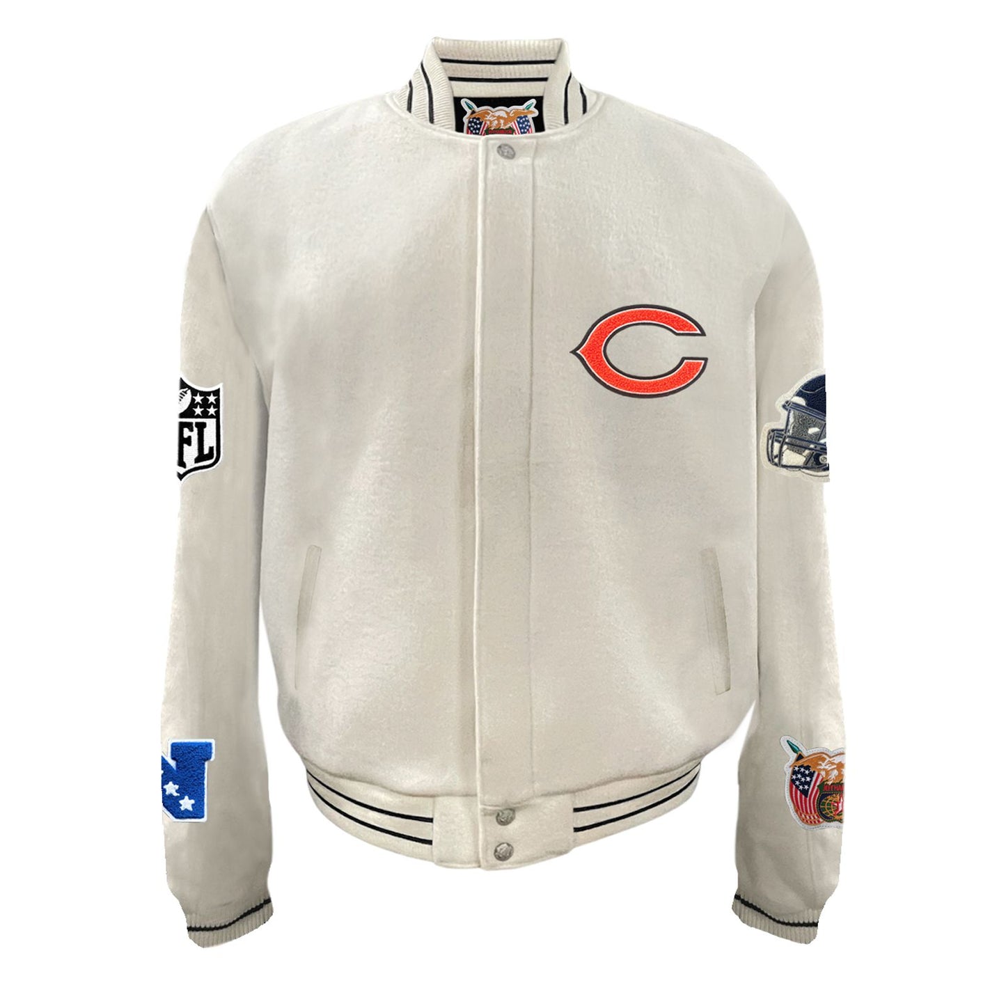 CHICAGO BEARS WOOL VARSITY JACKET White