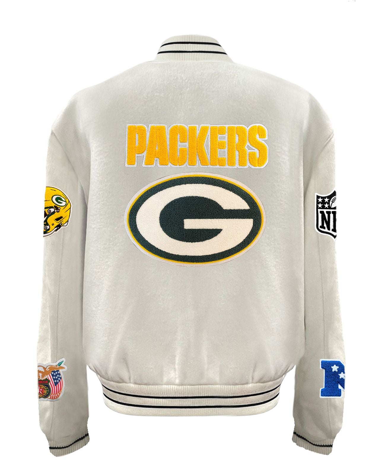 GREEN BAY PACKERS WOOL VARSITY JACKET White