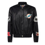 Miami Dolphins Full Leather Jacket Black