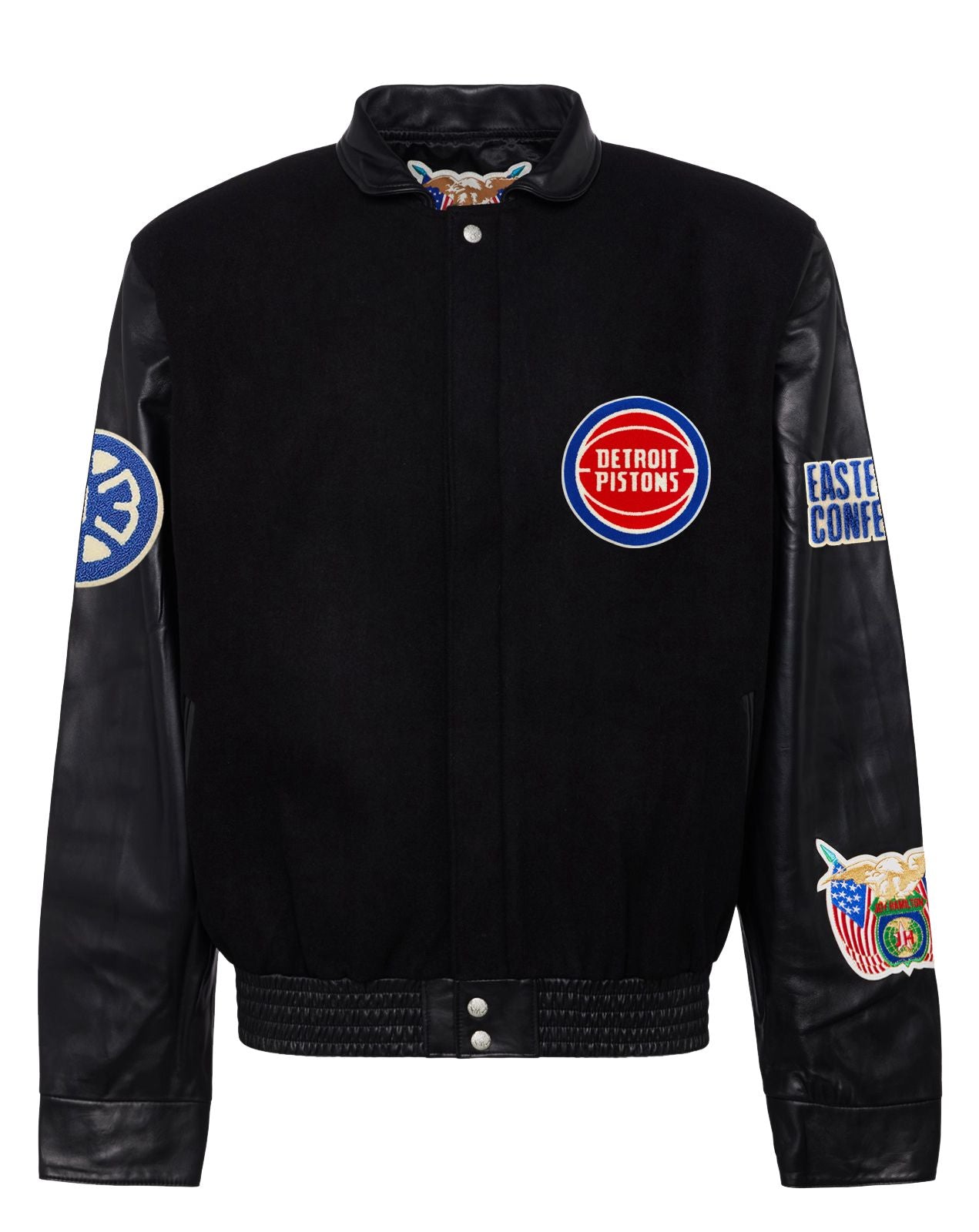 DETROIT PISTONS WOOL & LEATHER JACKET Black