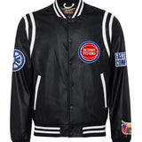 Detroit Pistons Vegan Leather Jacket Black / White