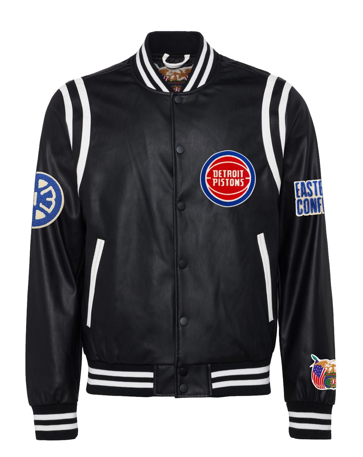 DETROIT PISTONS VEGAN LEATHER JACKET Black / White