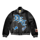Detroit Lions Wool Old English Varsity Jacket Black