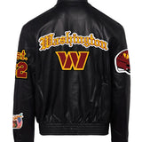 Washington Commanders Full Leather Old English Jacket Black