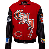 Chicago Bears Wool & Leather Old English Varsity Jacket