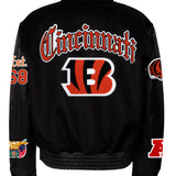 Cincinnati Bengals Wool & Leather Old English Varsity Jacket