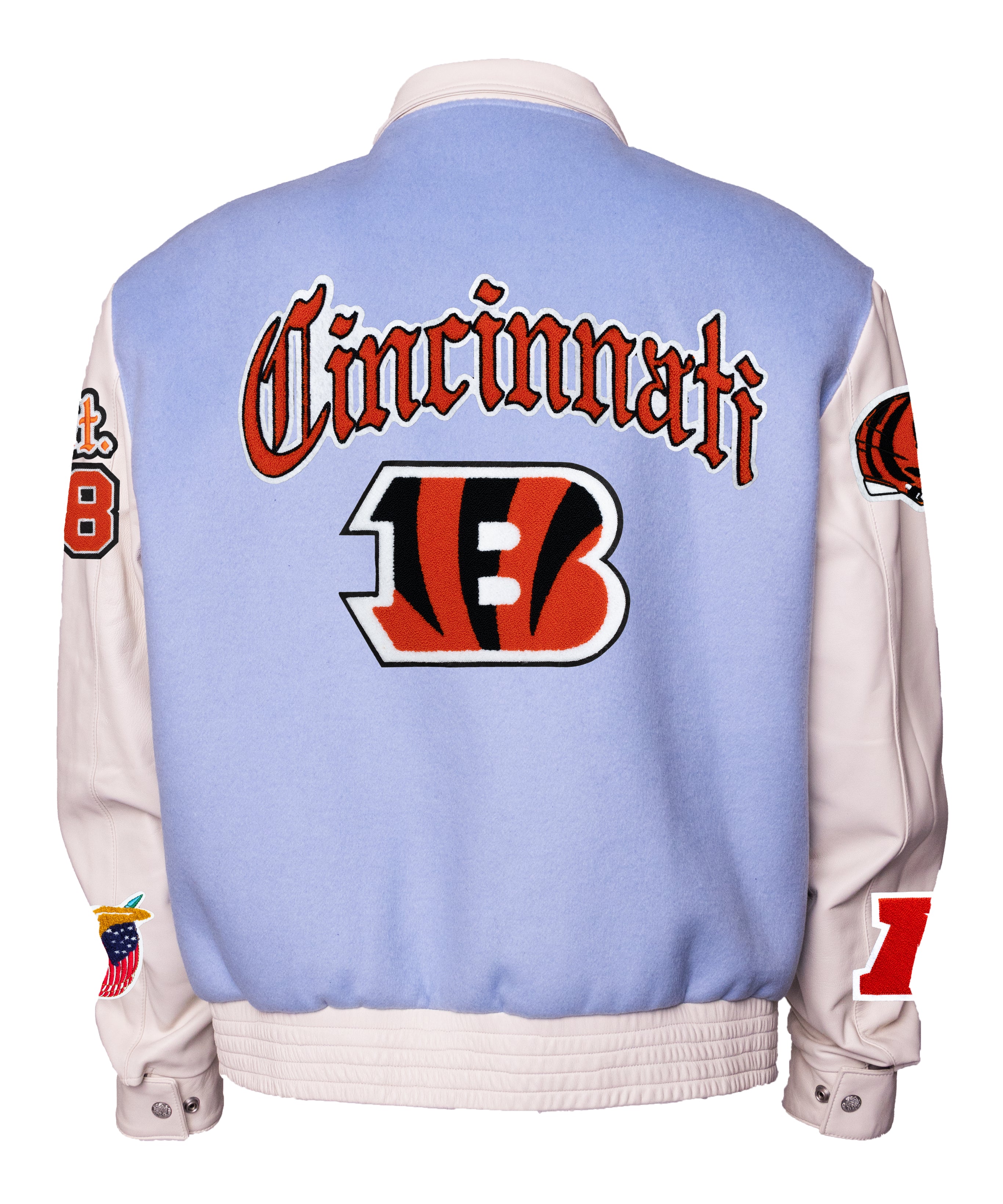 Cincinnati Bengals Wool & Leather Old English Varsity Jacket