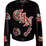 Cincinnati Bengals Wool & Leather Old English Varsity Jacket