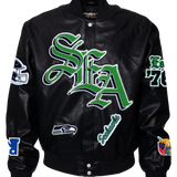 Seattle Seahawks Full Leather Jacket Old English Black
