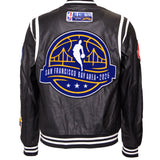 2025 NBA All-Star San Francisco Bay Area Vegan Leather Jacket Black/White
