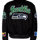 Seattle Seahawks Wool & Leather Old English Varsity Jacket