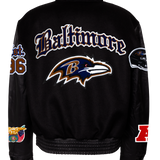 Baltimore Ravens Wool & Leather Old English Varsity Jacket