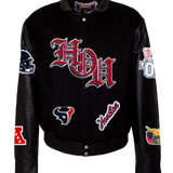 Houston Texans Wool & Leather Old English Varsity Jacket