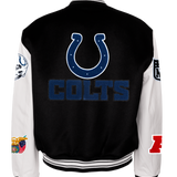 INDIANAPOLIS COLTS WOOL & LEATHER VARSITY JACKET BLK/WHT - AR