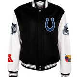 INDIANAPOLIS COLTS WOOL & LEATHER VARSITY JACKET BLK/WHT - AR