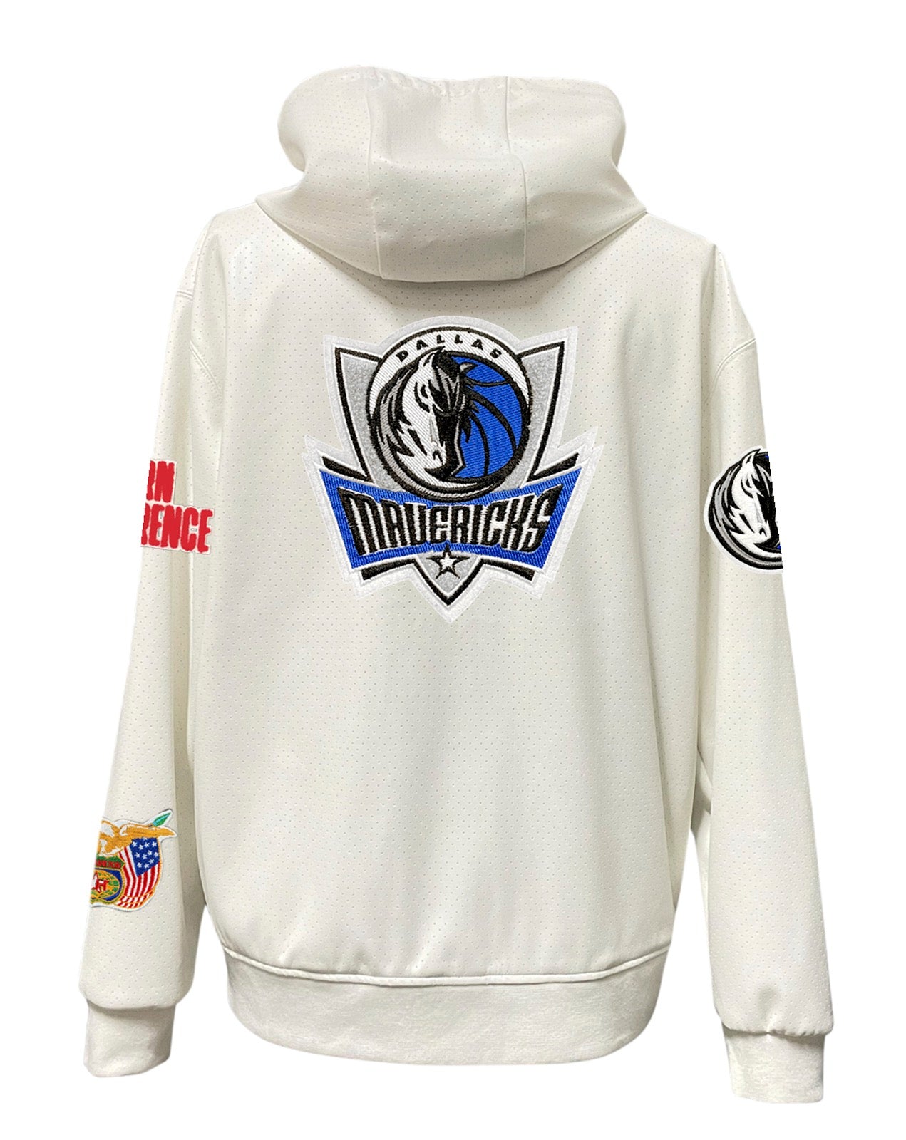 DALLAS MAVERICKS LIGHTWEIGHT VEGAN ZIP-UP HOODED JACKET WHITE