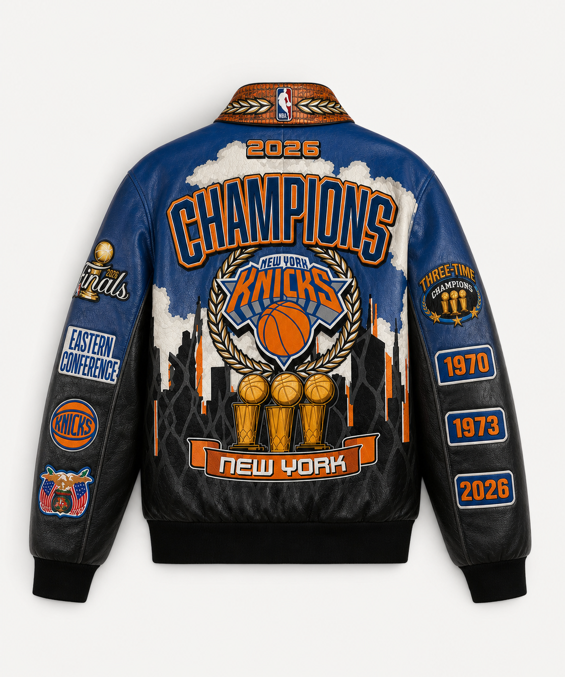 New York Knicks 2026 NBA Champions Italian lambskin Leather Jacket