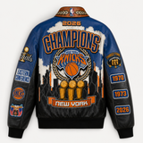 New York Knicks 2026 NBA Champions Italian lambskin Leather Jacket