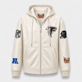 Atlanta Falcons Lightweight Vegan Zip-Up Hooded Jacket White