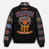 New York Knicks 2026 NBA Champions Wool & Leather Jacket Black