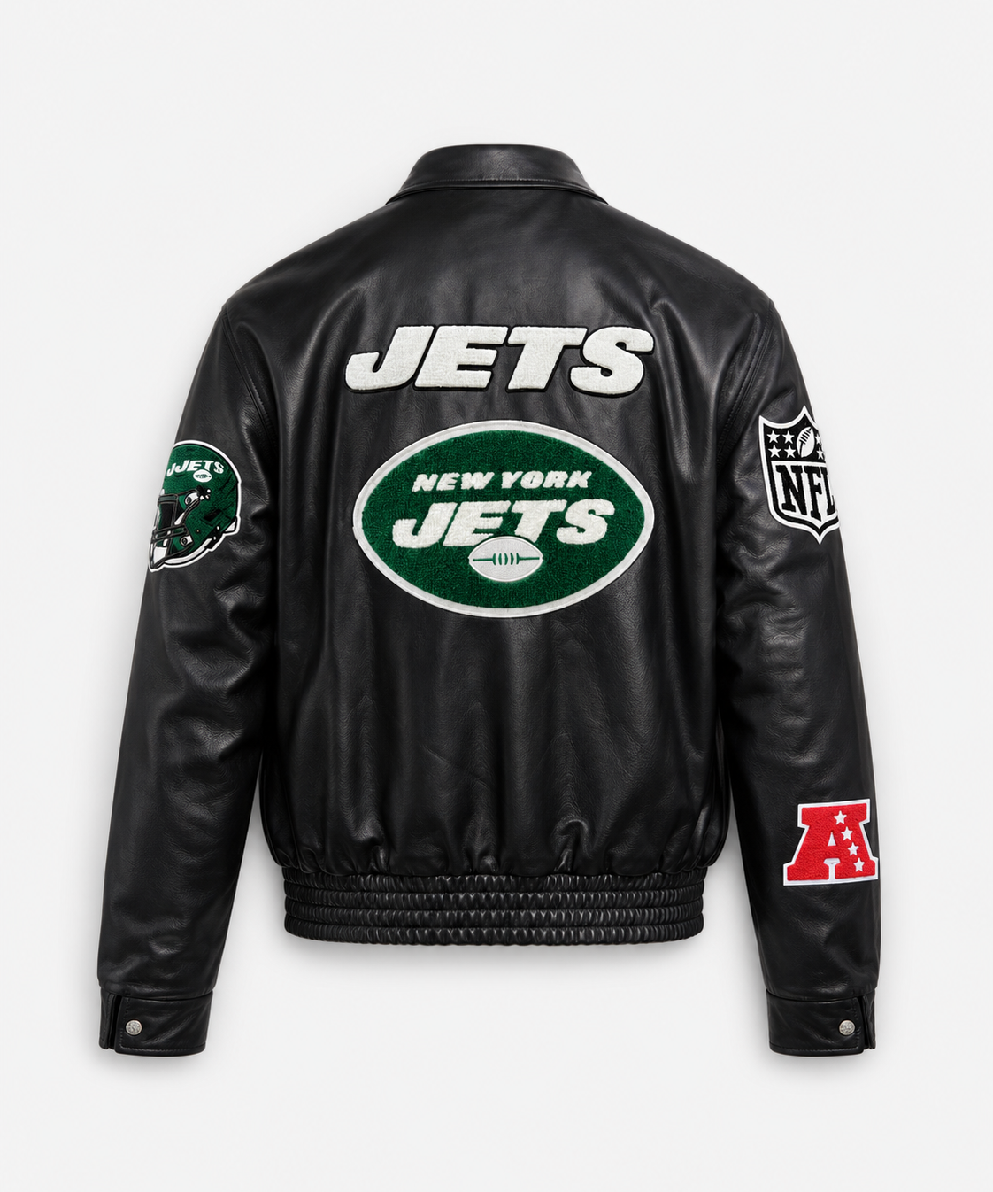 New York Jets Full Leather Jacket Black
