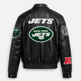 New York Jets Full Leather Jacket Black