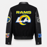 Los Angeles Rams Wool & Leather Varsity Jacket Black/Black