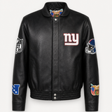 New York Giants Full Leather Jacket Black