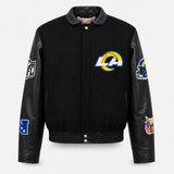 Los Angeles Rams Wool & Leather Varsity Jacket Black/Black