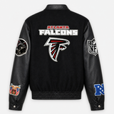 Atlanta Falcons Wool & Leather Varsity Jacket Black/Black