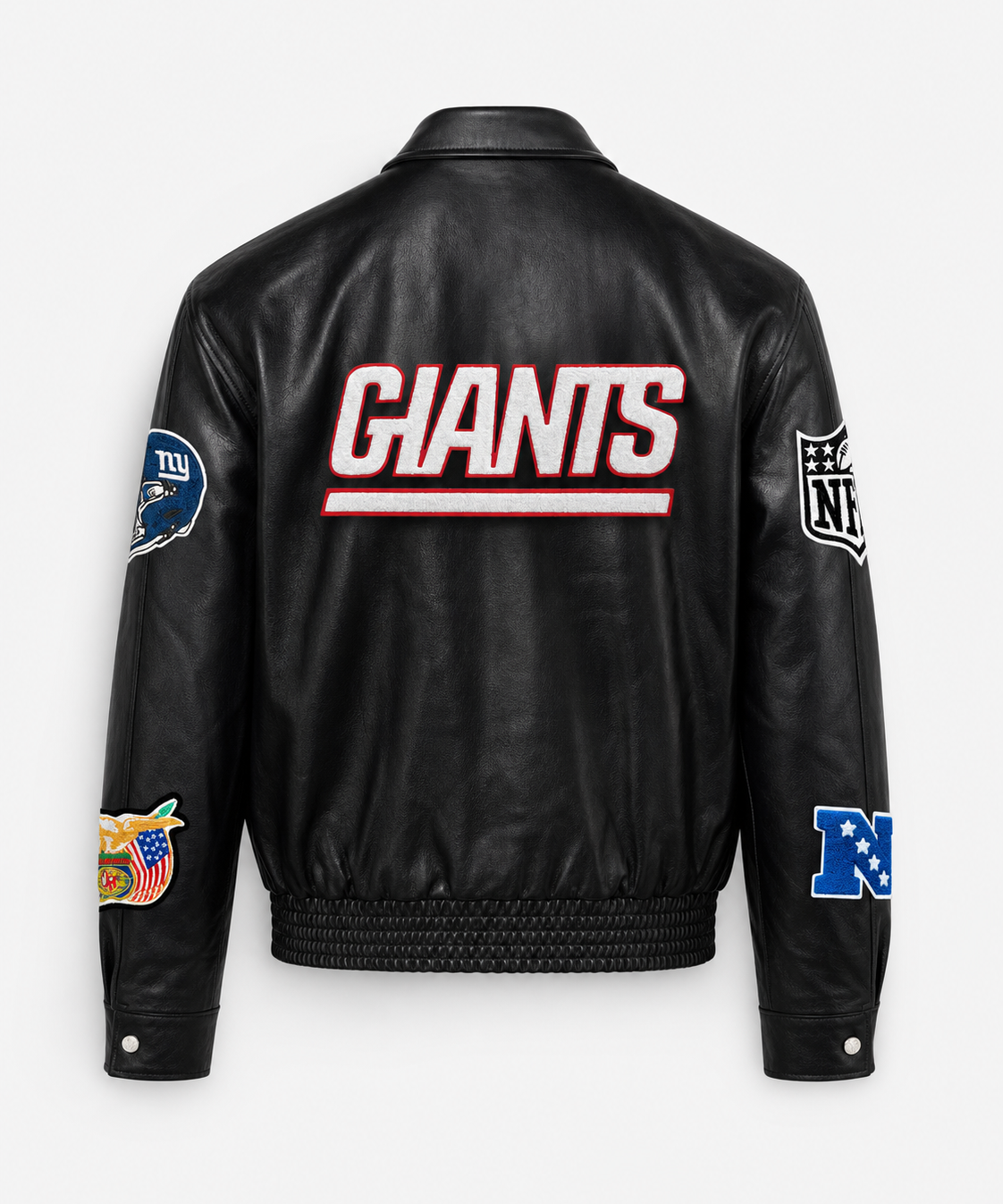 New York Giants Full Leather Jacket Black