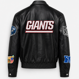New York Giants Full Leather Jacket Black