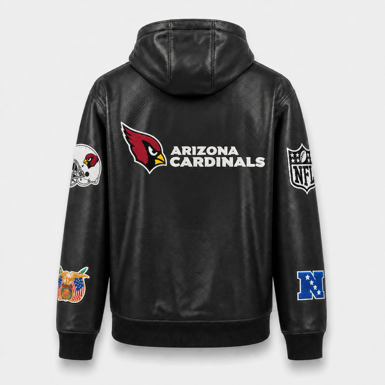 Arizona Cardinals Lightweight Vegan Zip-Up Hooded Jacket