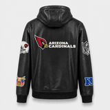 Arizona Cardinals Lightweight Vegan Zip-Up Hooded Jacket