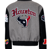 Houston Texans Wool & Leather Old English Varsity Jacket