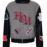 Houston Texans Wool & Leather Old English Varsity Jacket