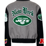 New York Jets Wool & Leather Old English Varsity Jacket