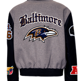Baltimore Ravens Wool & Leather Old English Varsity Jacket