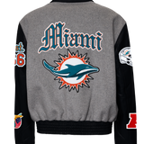 Miami Dolphins Wool & Leather Old English Varsity Jacket
