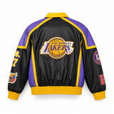 Jeff Hamilton Los Angeles Lakers 8.24 Edition vegan leather jacket, back view