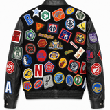 Jeff Hamilton NBA 100-Patch vegan leather jacket, back view, signed and numbered edition of 50