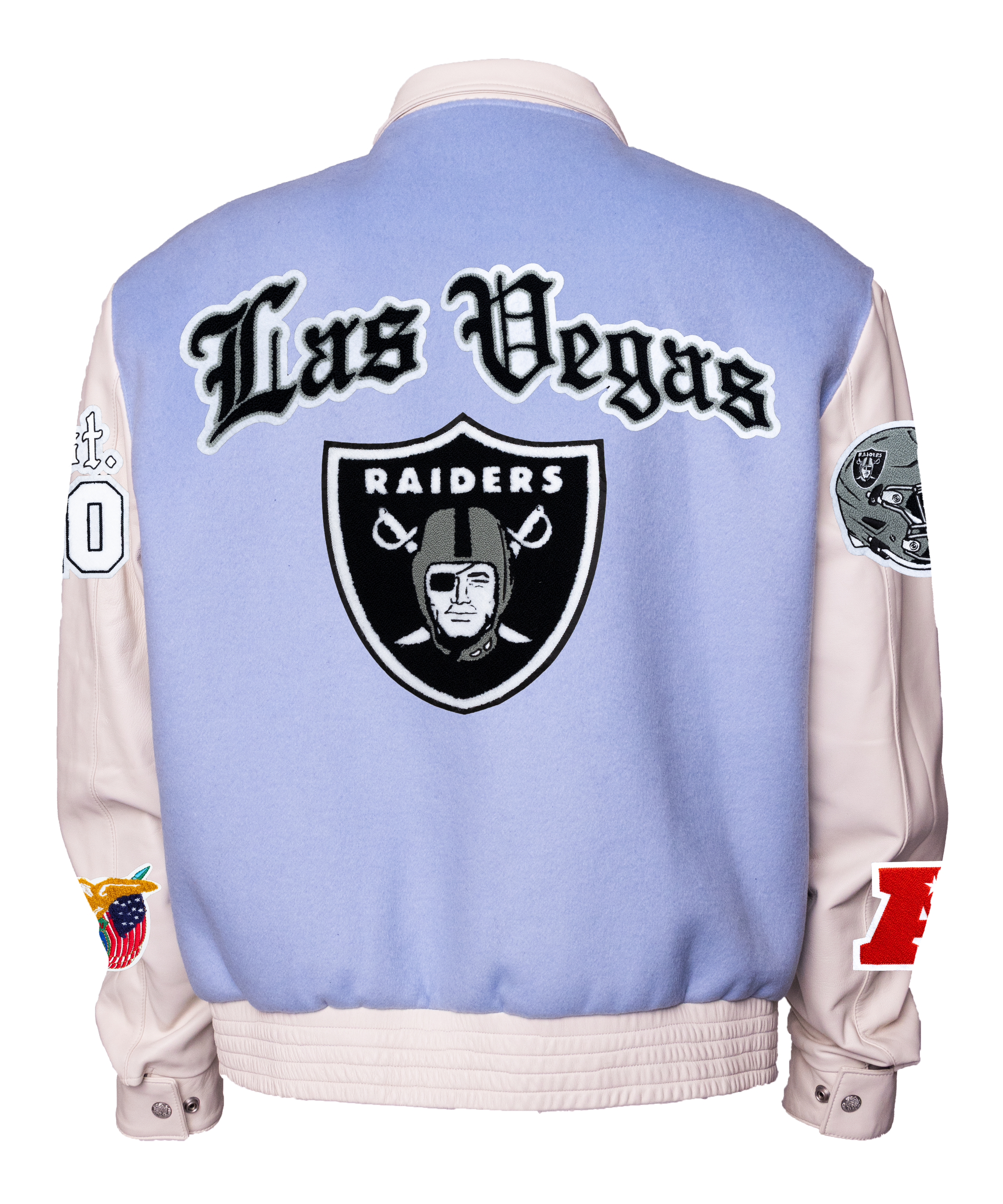 Las Vegas Raiders Wool & Leather Old English Varsity Jacket