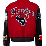 Houston Texans Wool & Leather Old English Varsity Jacket
